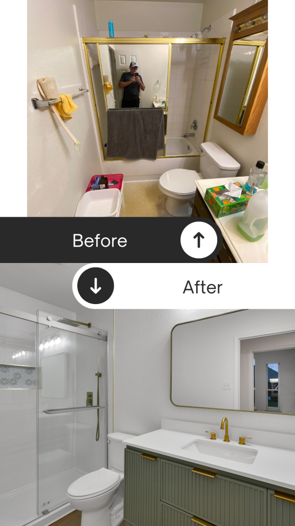 Guest Shower Before and After