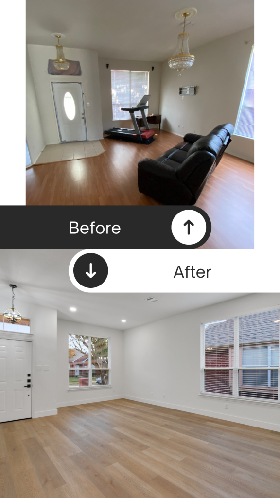Living Room before and after