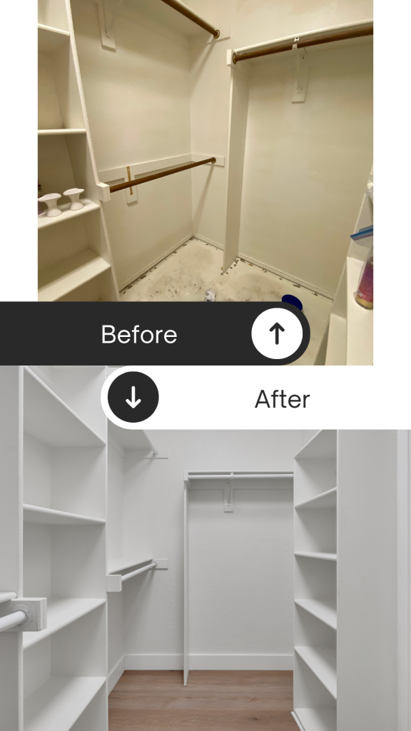 Master Closet before and after