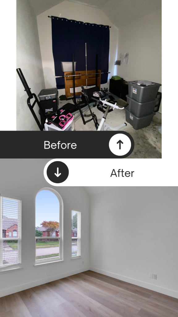 Workout-Room before and after